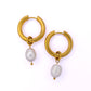 Large Gold Hoops with Detachable Pearl