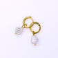 Cubic Zirconia Huggies with detachable pearl