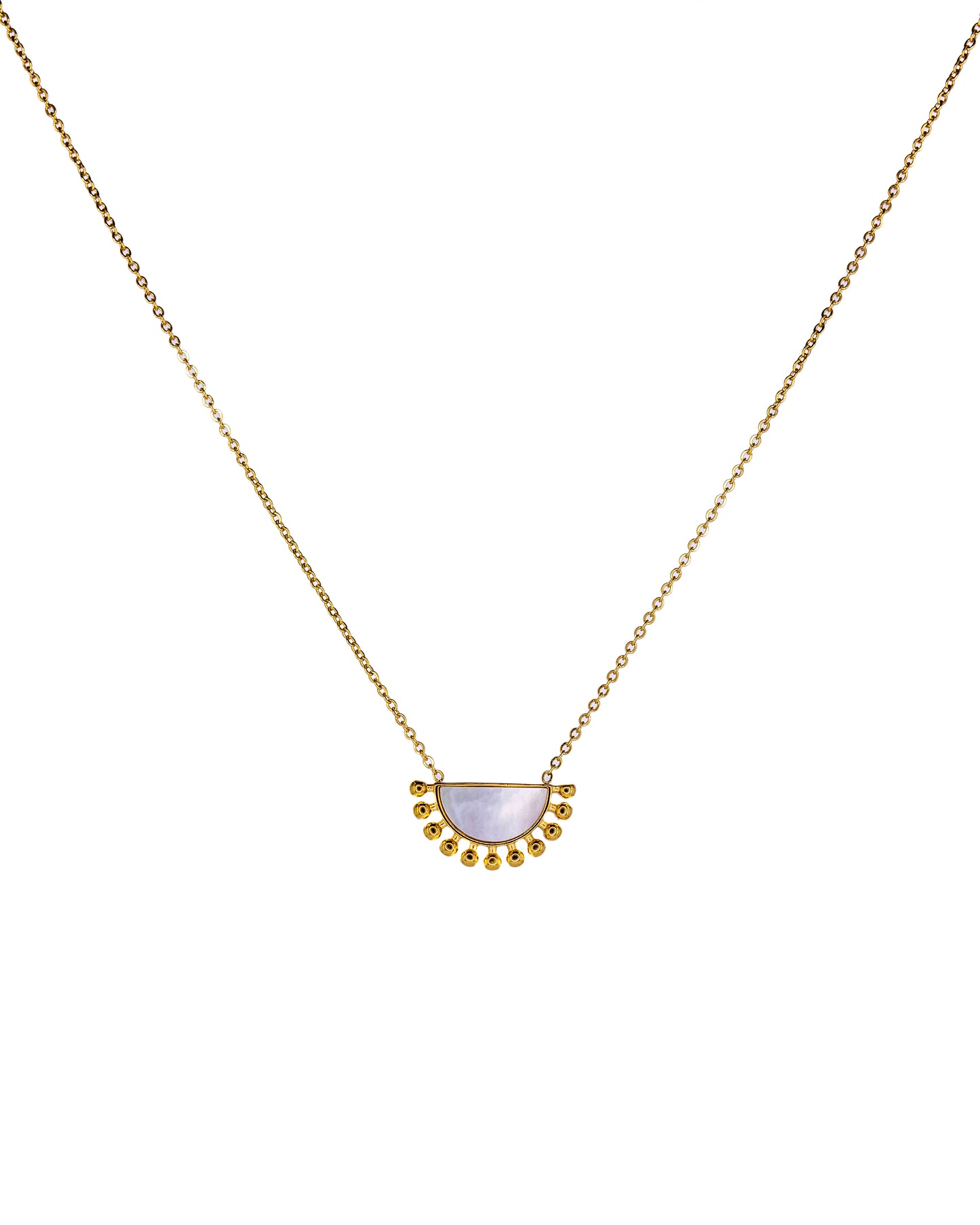 Mother of Pearl Fan Necklace