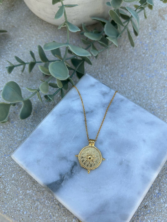 Gold Compass Necklace