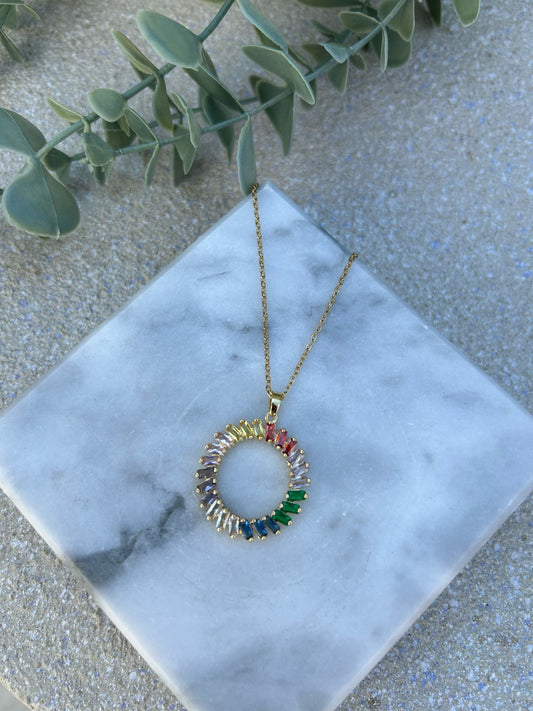 Rainbow Halo Necklace