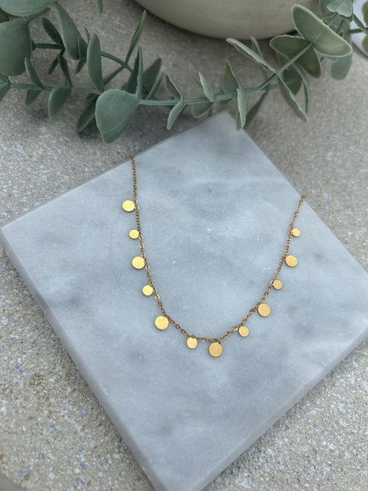 Gold Tiny Disc Choker